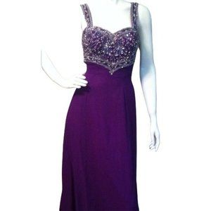 Vintage Purple beaded formal gown. Size 4